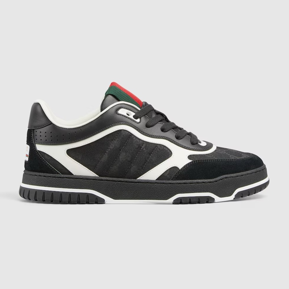 GUCCI Re-Web $1150 Men's Black GG Canvas Sneakers New And Authentic